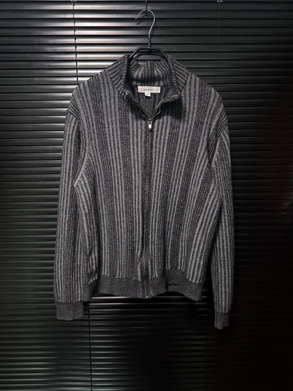 캘빈클라인 ck 니트 스웨터 집업 차콜 블랙 고스 펑크 락 시크 M 95 상품이미지1