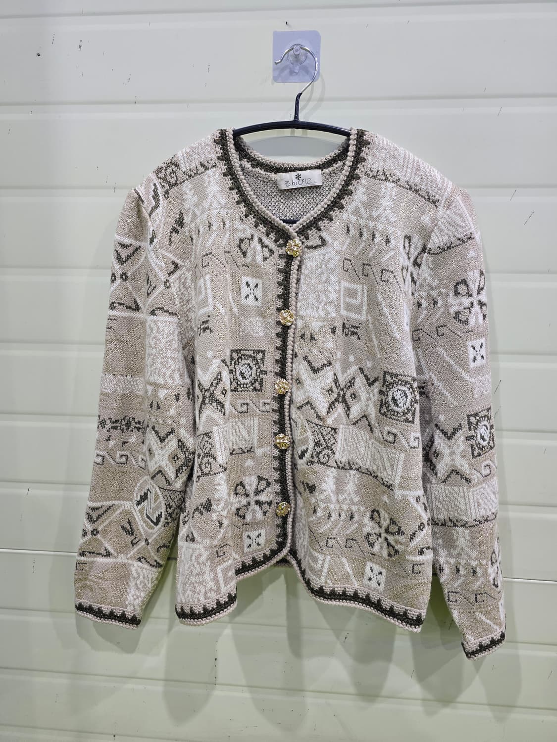 [룸비니] 일본 빈티지 패턴 울 가디건 상품이미지2