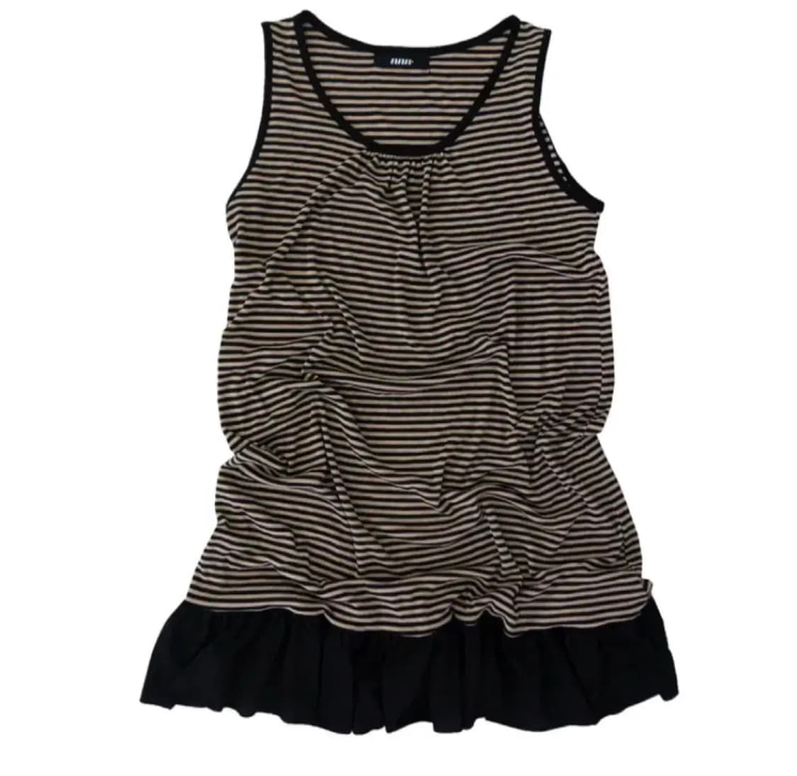 이즈이즈 단가라 스트라이프 베이지 원피스 빈티지 모래하우스 김아홉 상품이미지1