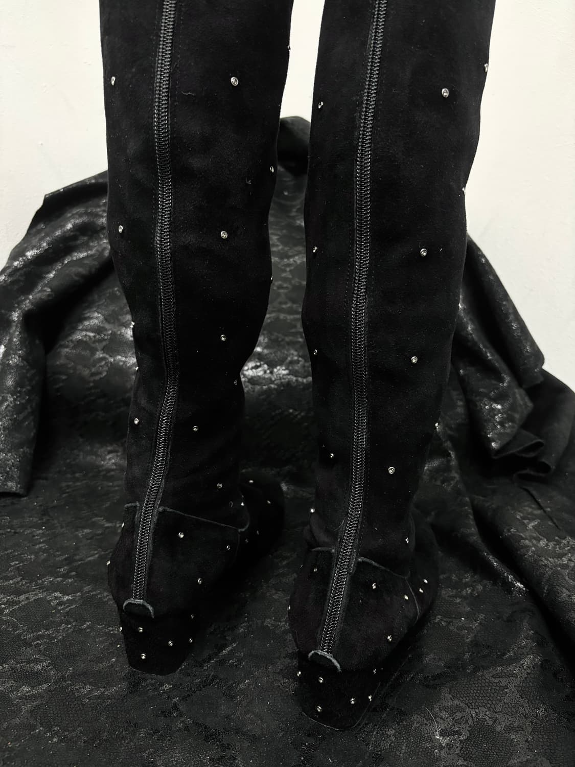 “Vintage” Y2K Mood Cubic Detail Black Lo 상품이미지6