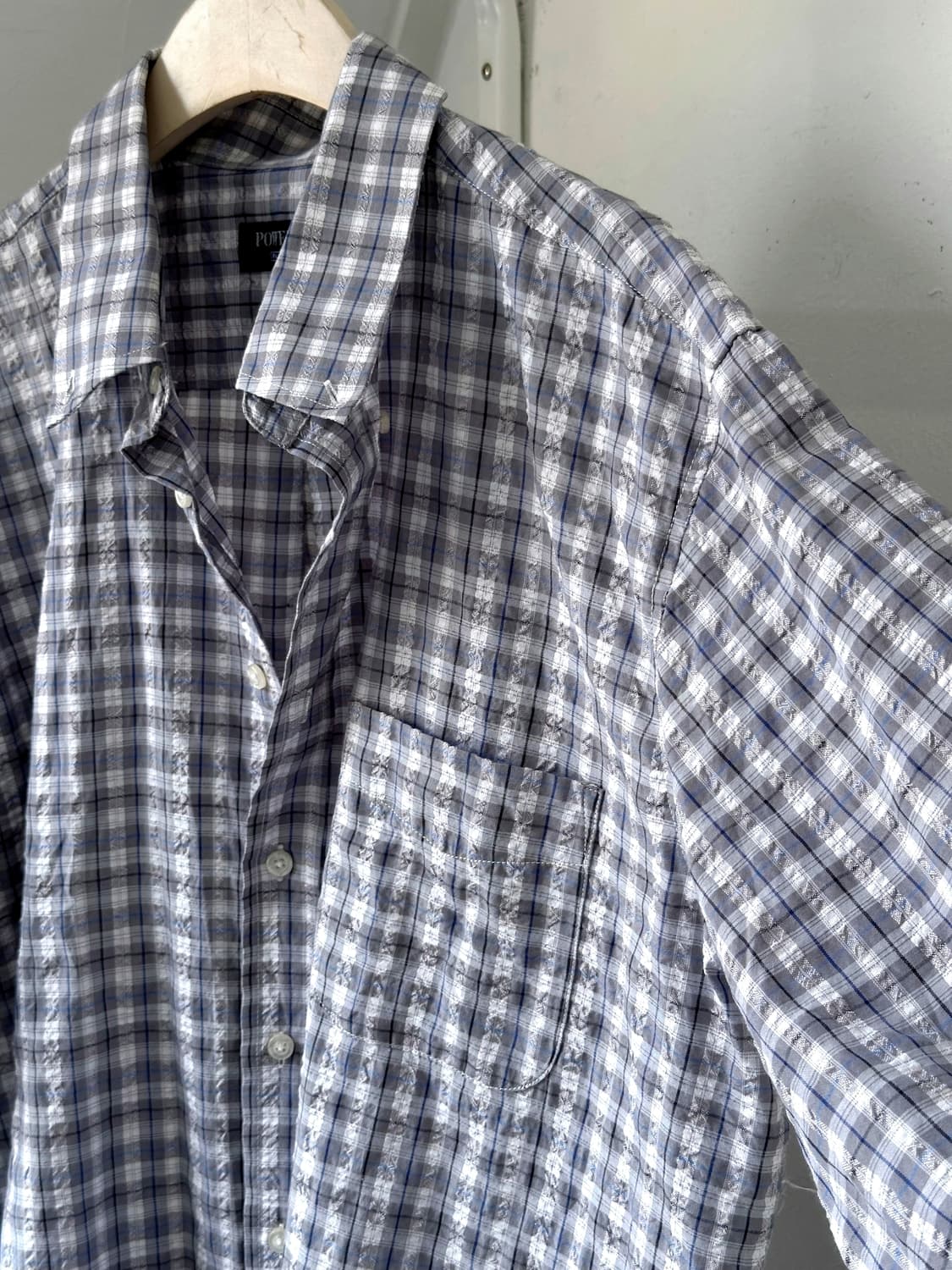 Volume fabric check design shirt 상품이미지5