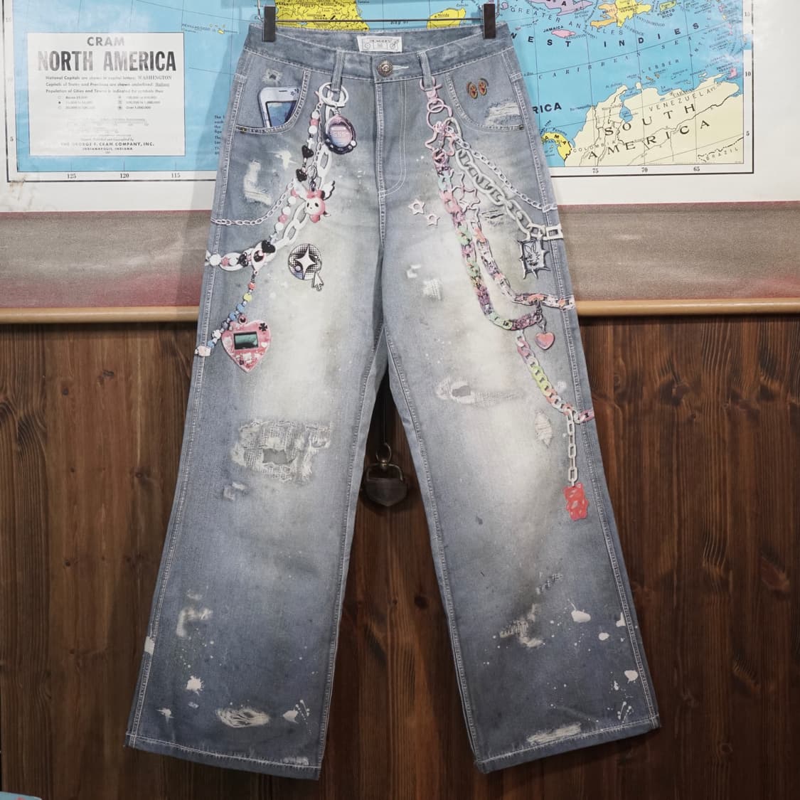 DND4DES 카툰 체인 와이드 팬츠 상품이미지3