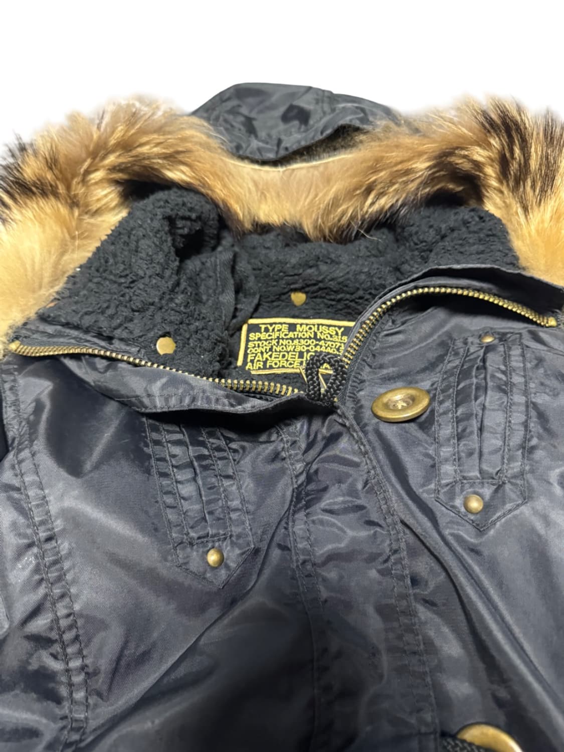 Moussy Black fur long jacket 상품이미지2