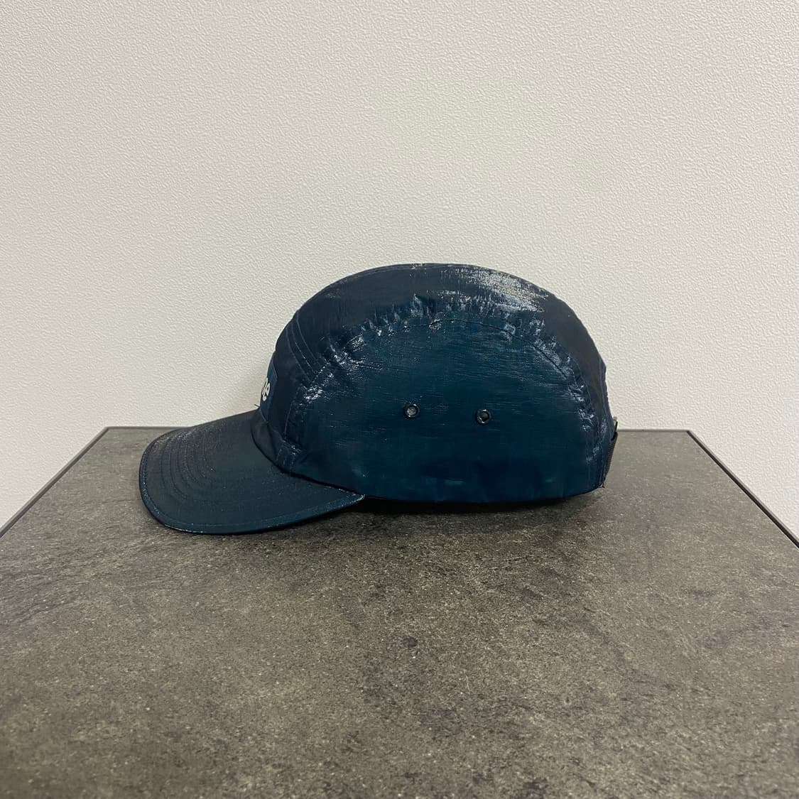 (OS) 슈프림 박스로고 캠프캡 모자 코티드 린넨 블루리쉬 상품이미지3