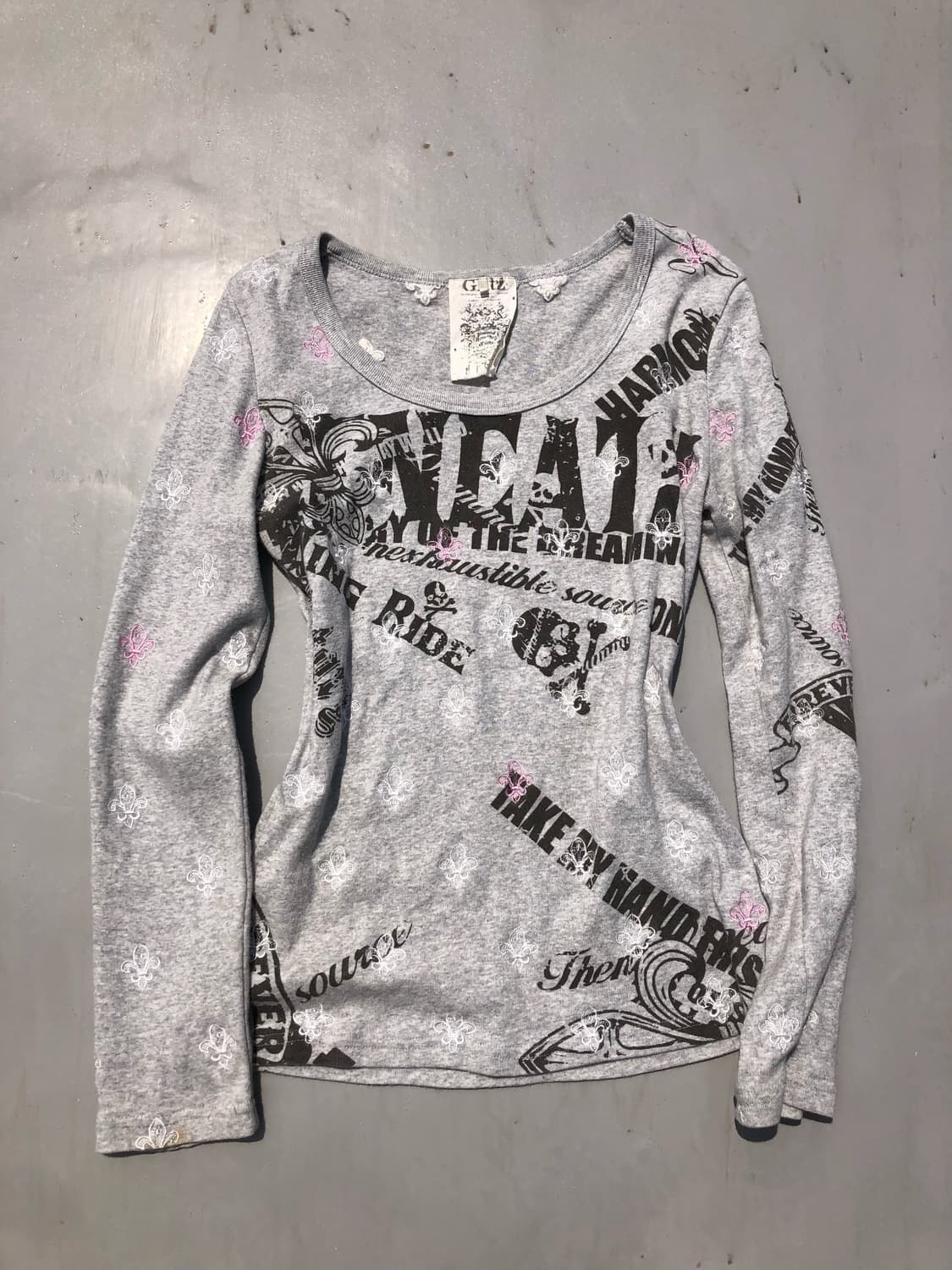 Glitz Death Ride gray top 상품이미지2