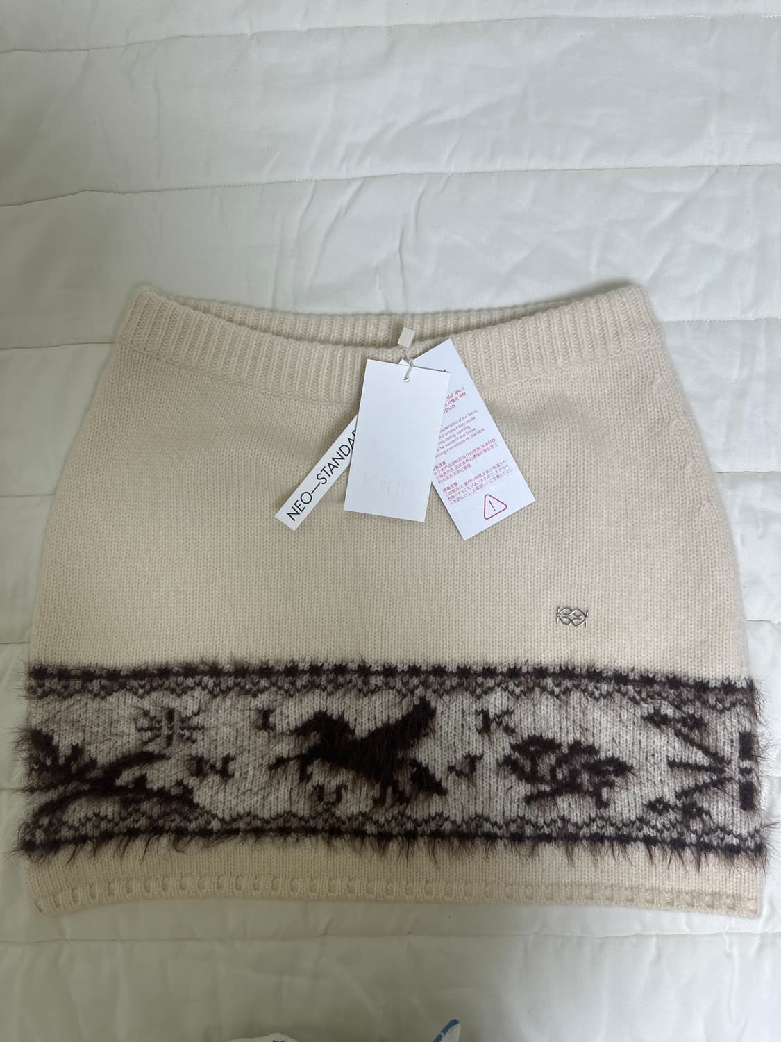 기준 노르딕 니트 미니스커트 아이보리 S 사이즈 상품이미지2