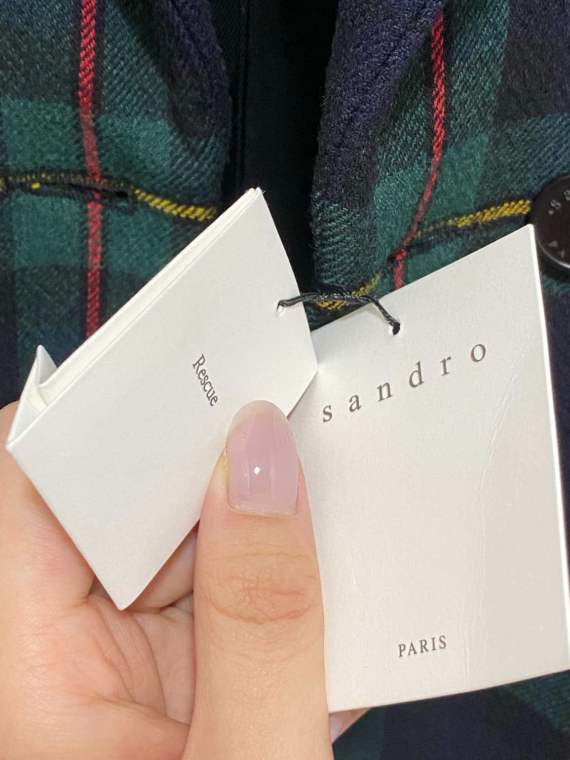 산드로 그린 체크자켓 38 상품이미지5