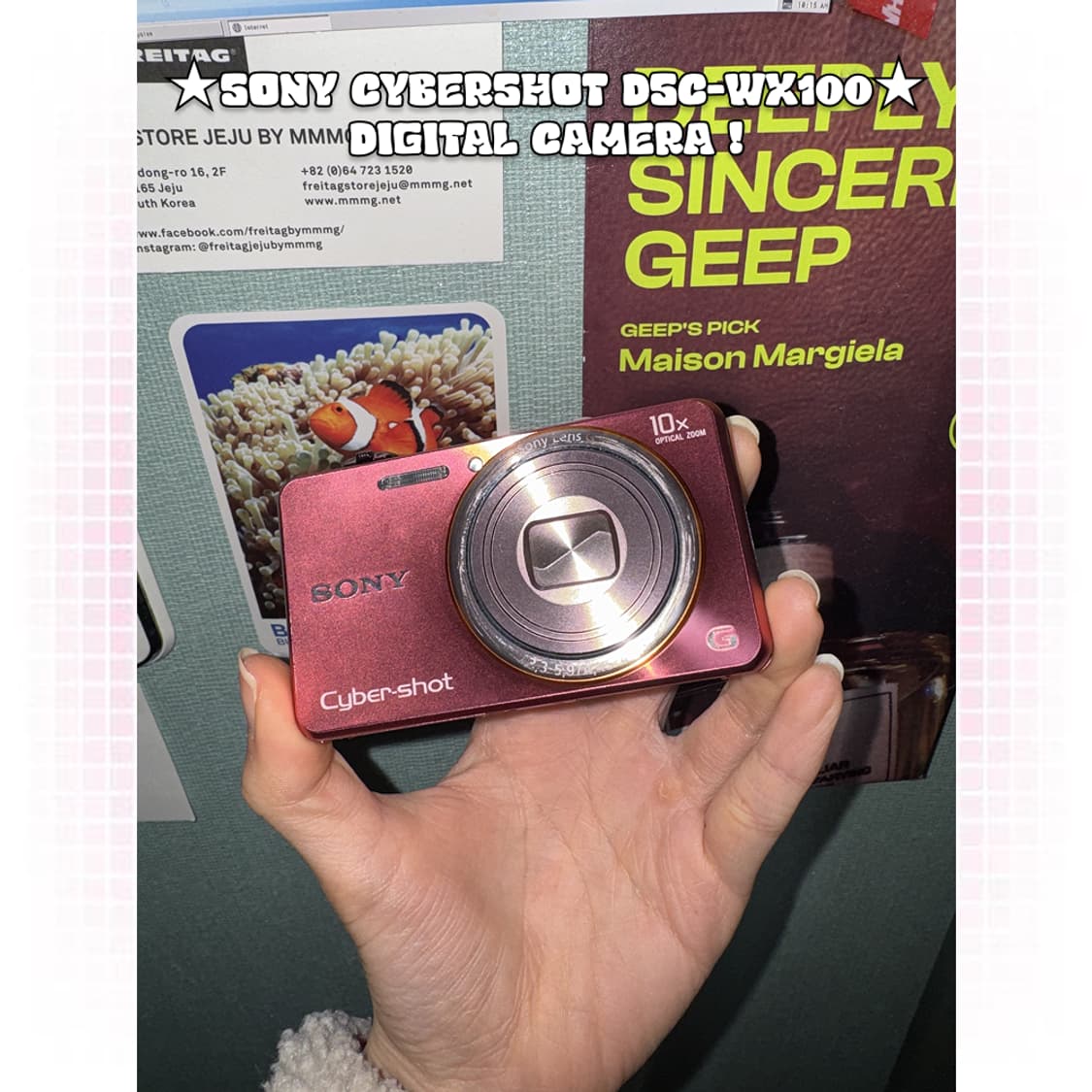 소니 sony 사이버샷 DSC-WX100 빈티지 디카 디지털카메라 핑크 상품이미지3