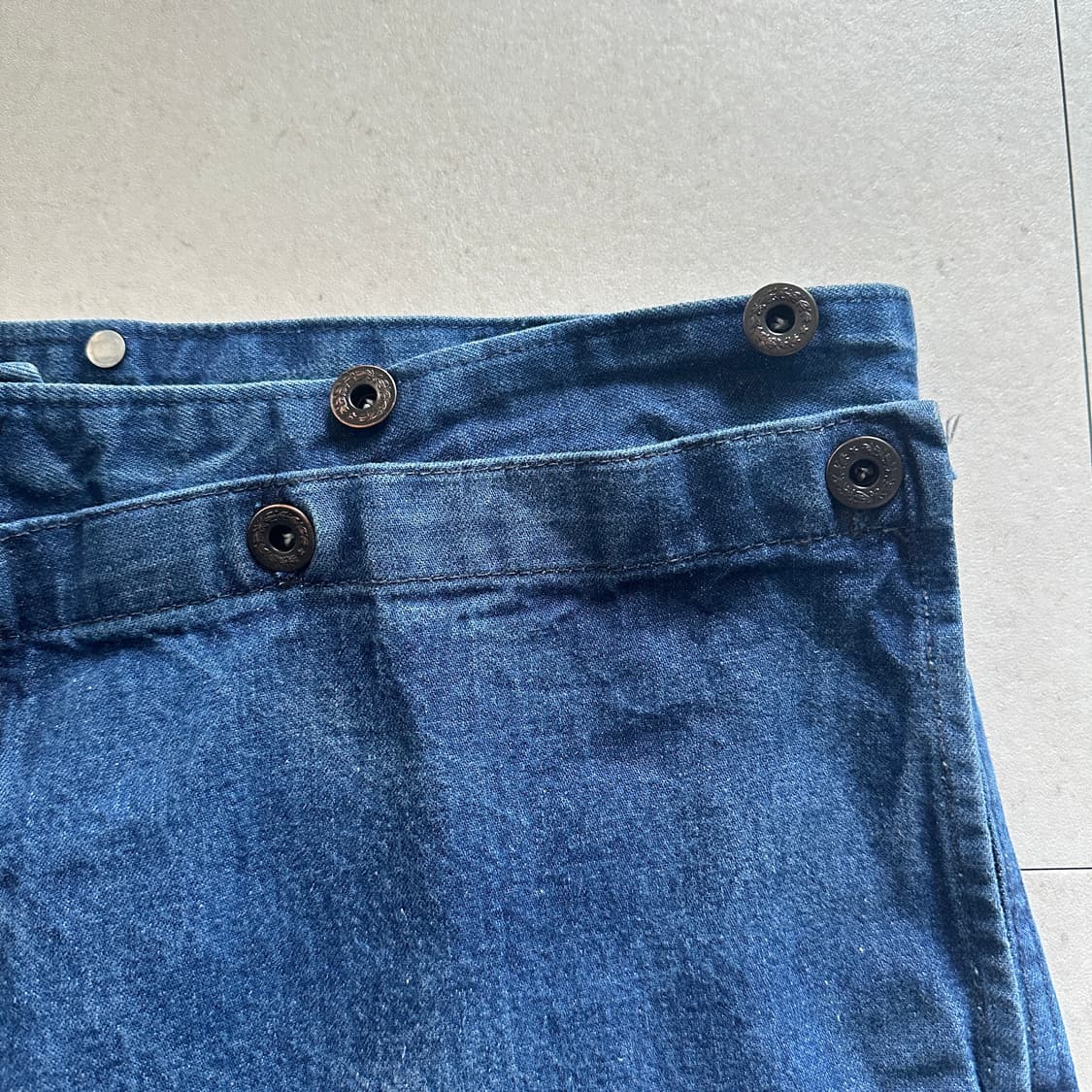 미 해군 USN 데님 복각 더블락 데님 워크 팬츠 월계수 버튼  상품이미지3