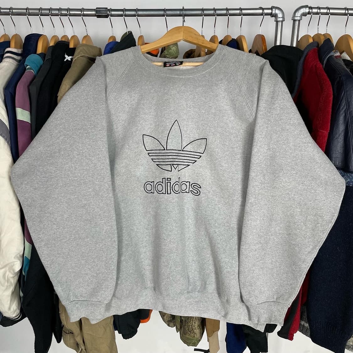 1990s USA 아디다스 빅트레포일 홀가먼트 스웻셔츠 상품이미지2