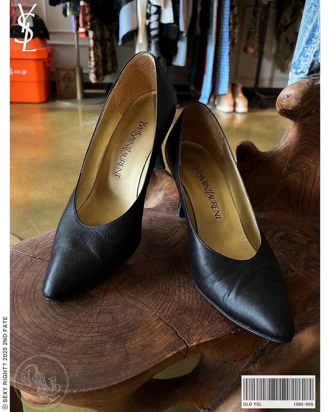 80-90s Old YSL Archive Leather Pumps 상품이미지1