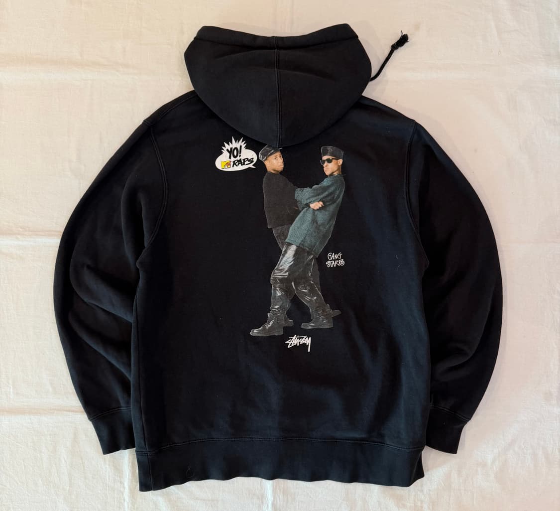 스투시 MTV YO RAPS 갱스터 후드티 블랙 상품이미지4