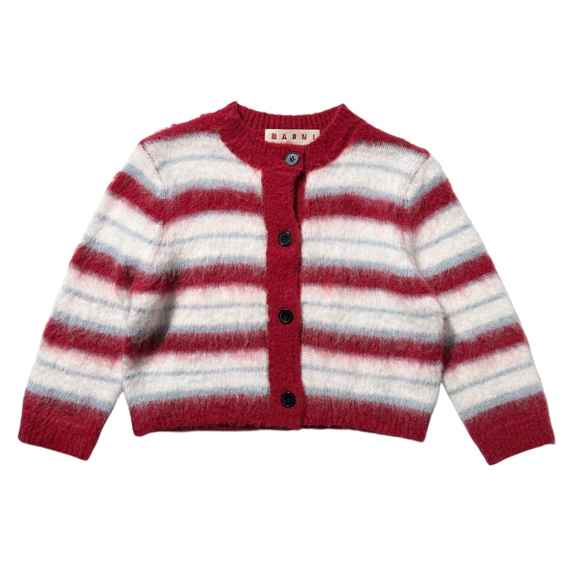 마르니 모헤어 스트라이프 라운드넥 크롭 니트 가디건 상품이미지1