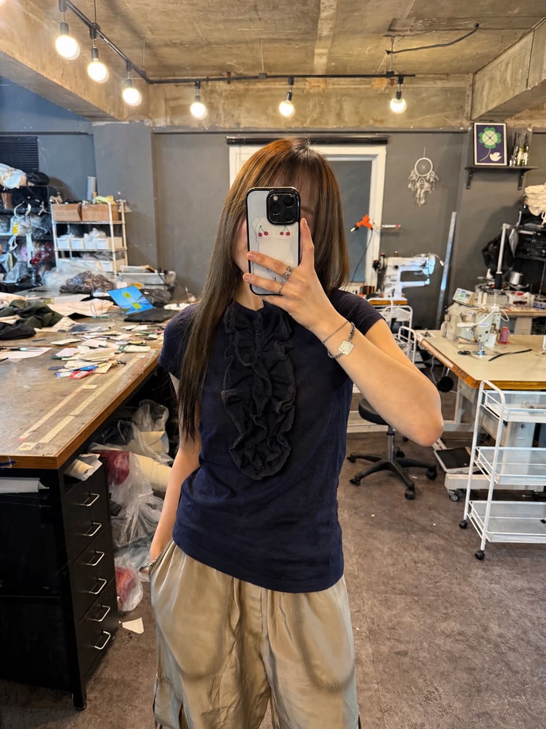 Ralph Lauren Ruffle Henley Tee 상품이미지3