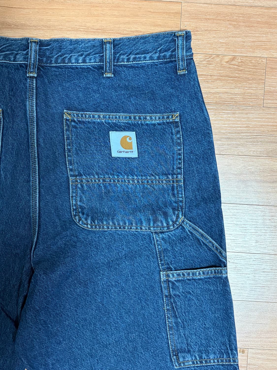 [34] 칼하트 WIP 페어필드 데님 더블 니 팬츠 블루 스톤 워시드 상품이미지5