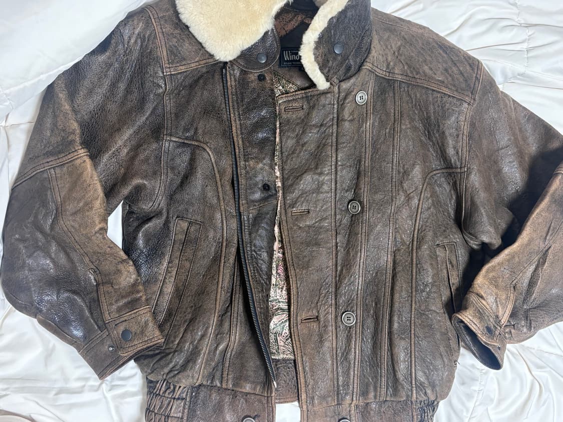 윈드아머 리얼레더 무스탕 가죽 자켓 상품이미지5