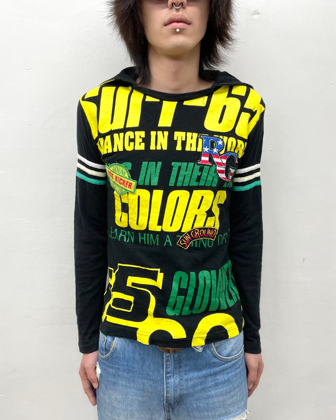 Retro-racing American flag hoodie 상품이미지3