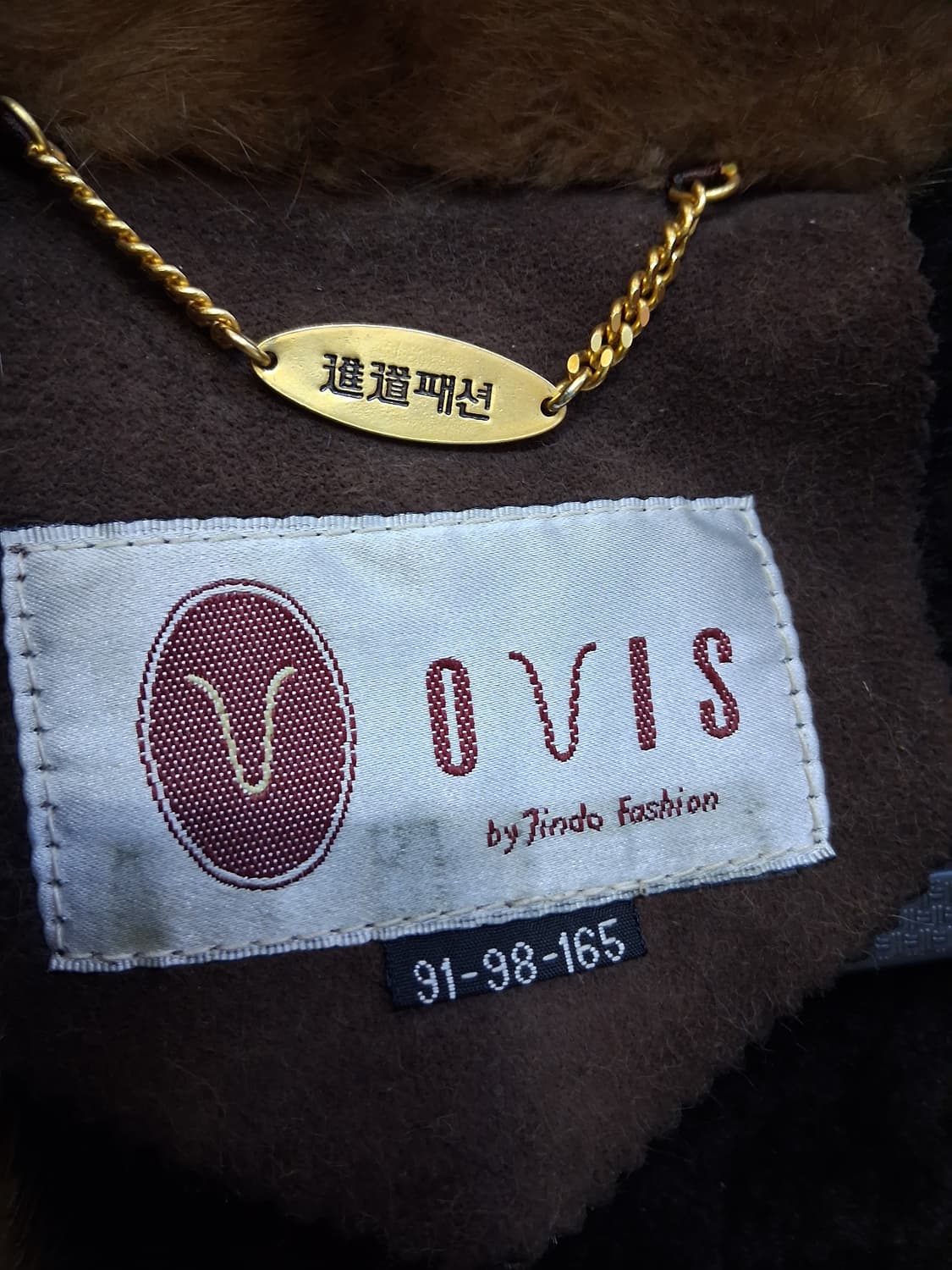 진도모피 OVIS 오비스 양가죽 양모 무스탕 코트 91-98-165 상품이미지3