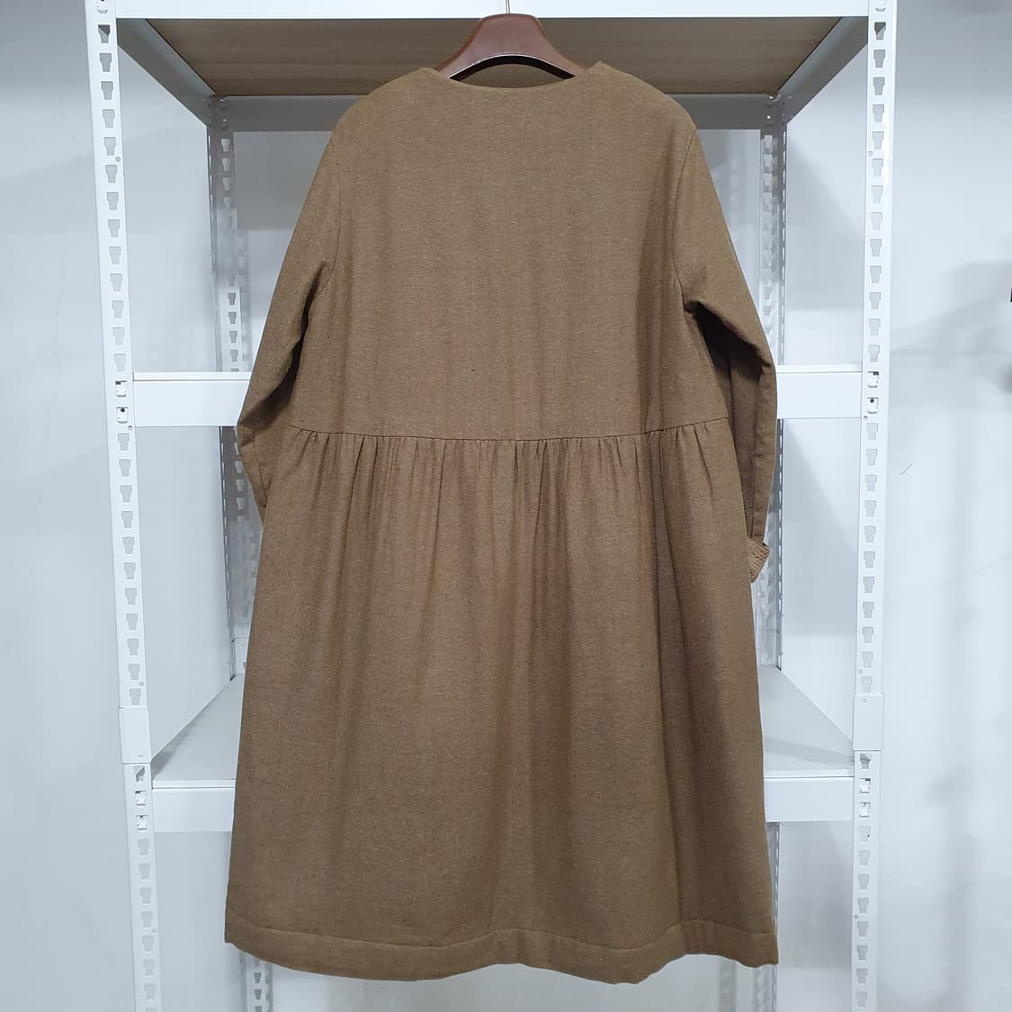 일본 빈티지 사만사모스 린넨 혼방 누빔 원피스 레이어드 재킷 모리걸 상품이미지2