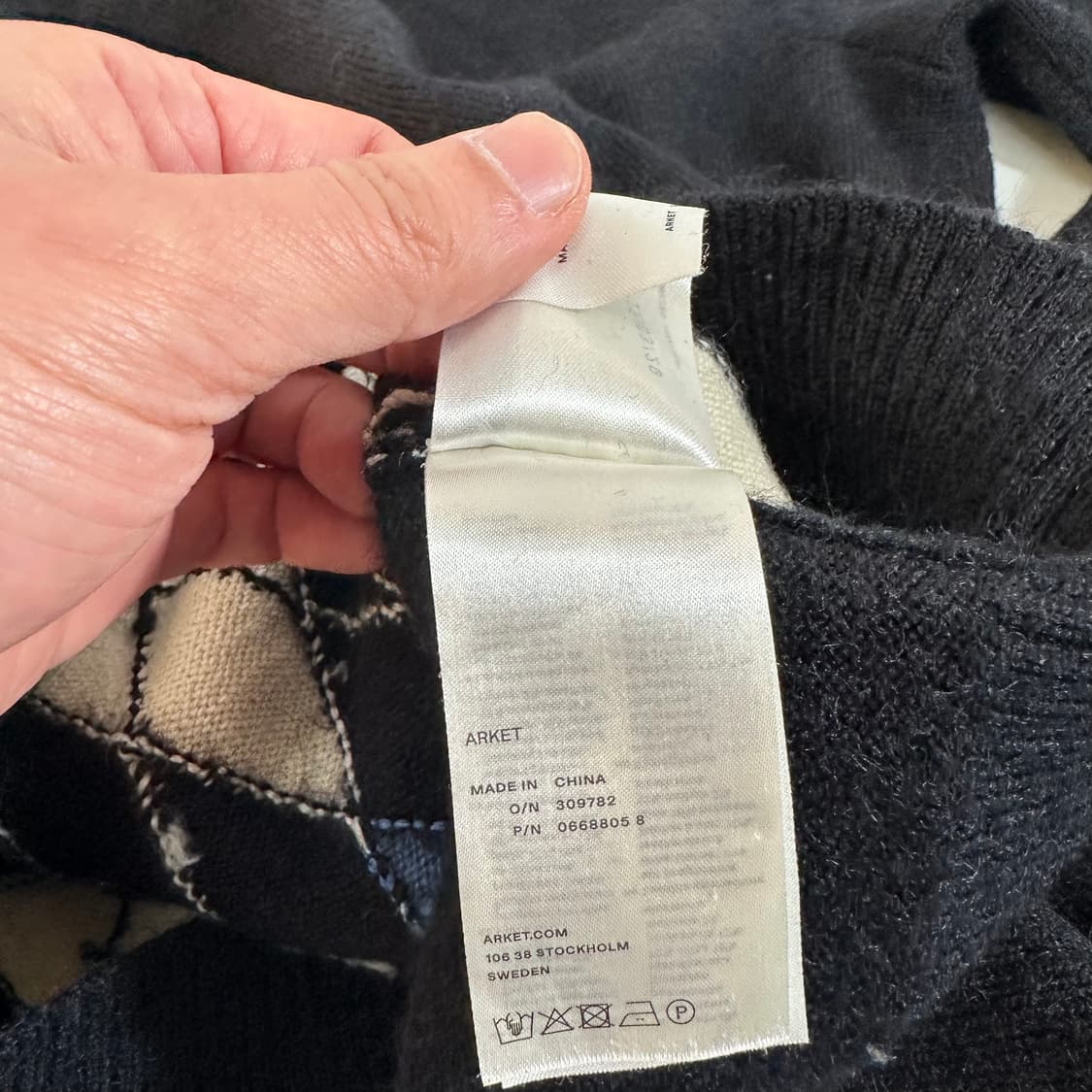 M 아르켓 네이비 아가일 모헤어 라운드니트 상품이미지6