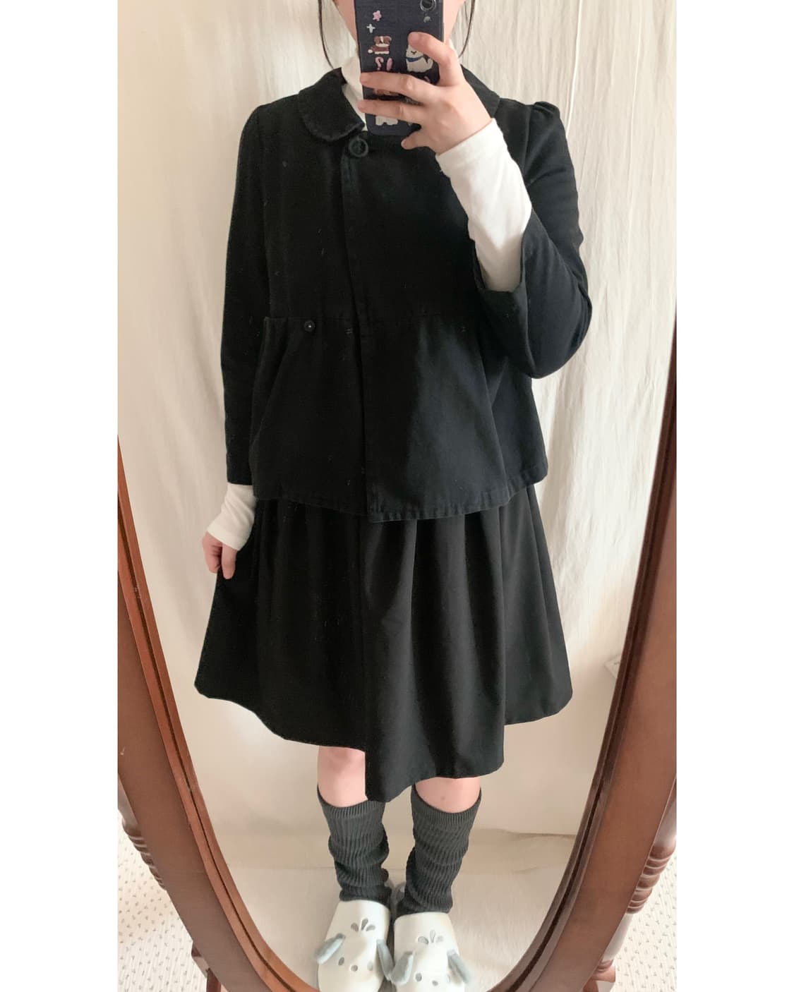 RAY BEAMS 둥근 카라 셔링 면 자켓 상품이미지1