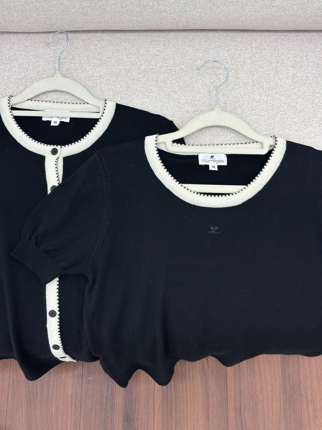 courreges / 꾸레쥬 블랙 울 니트 +가디건 세트  상품이미지3