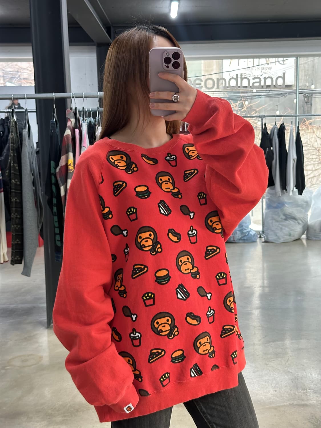 베이프 베이비마일로 정크푸드 크루넥 맨투맨 상품이미지3