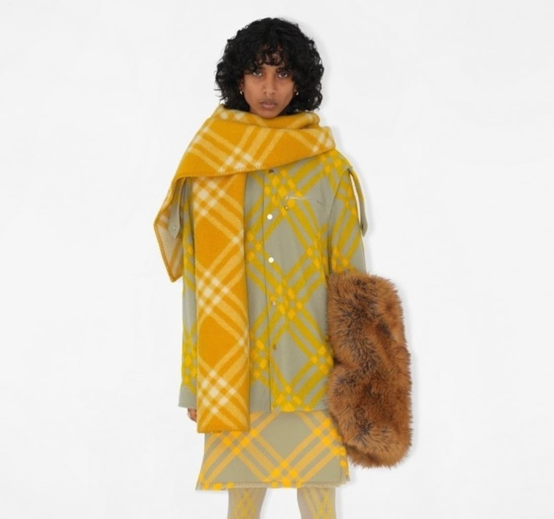 버버리 옐로우 체크 울머플러 남여공용 상품이미지8