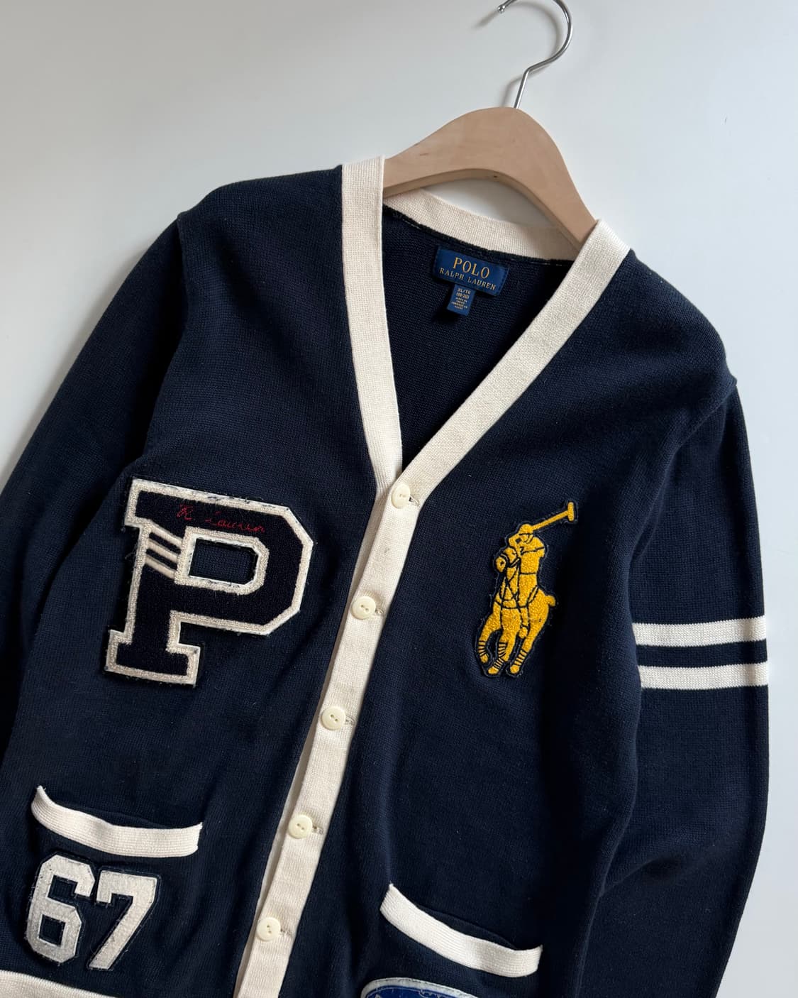 Polo 폴로 랄프로렌 신형 빅포니 레터맨 와펜 가디건 상품이미지2