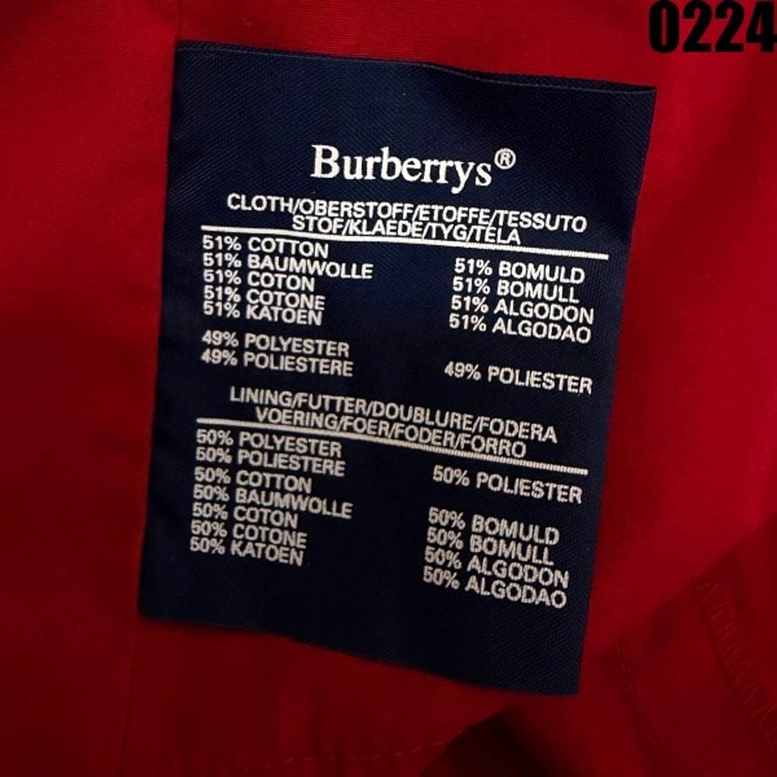 버버리 클래식 블루종 집업 자켓 XL 0224  상품이미지7