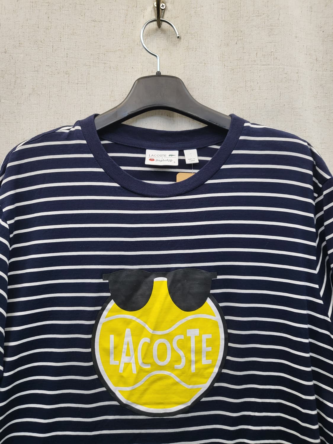 라코스테 yazbukey 콜라보 스트라이프 반팔 티셔츠 상품이미지3