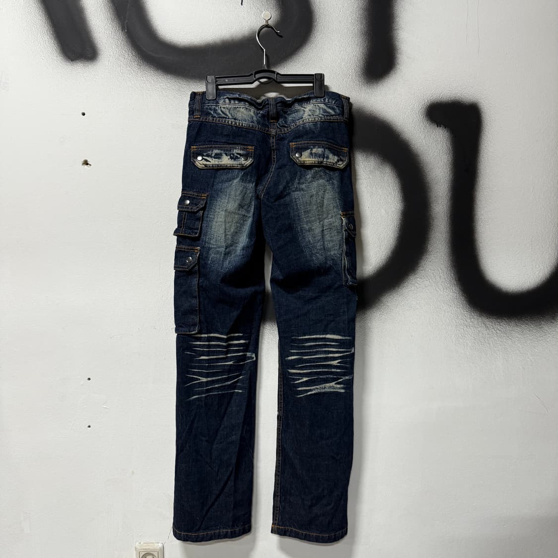 VTG 빈티지 멀티 포켓 더티 워싱 락 펑크 카고 데님 팬츠 상품이미지2