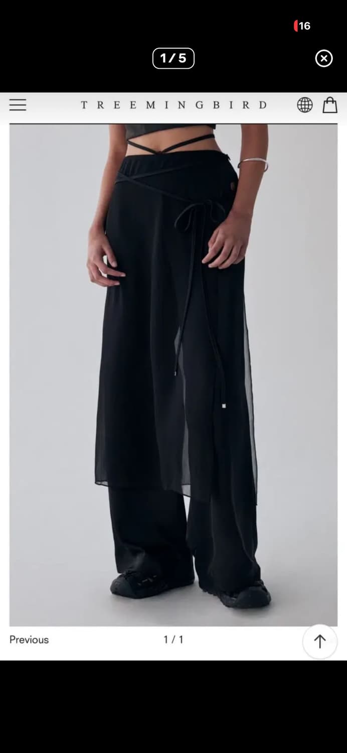 시스루 스트랩 랩팬츠 상품이미지1