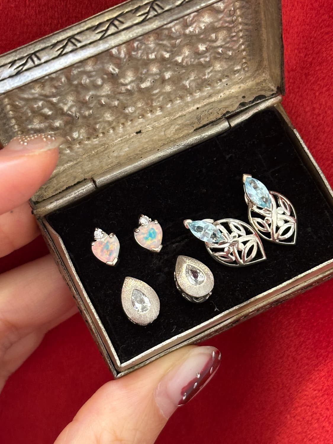 Vintage aquamarine 925silver earring 상품이미지5