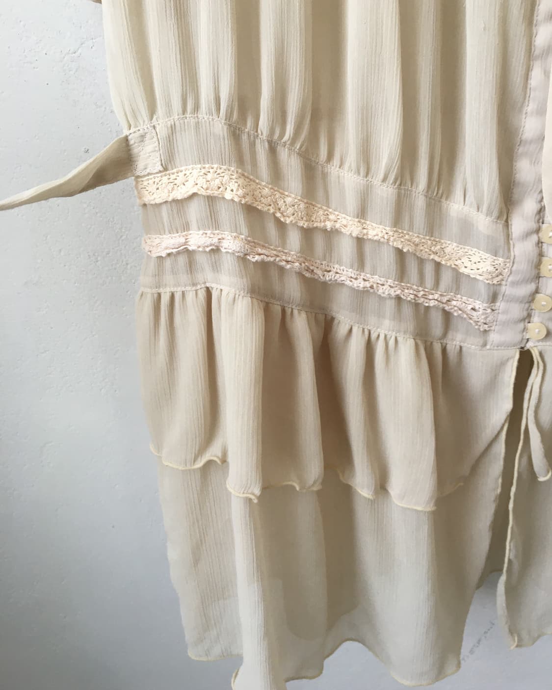 Crochet trimming button up one piece car 상품이미지4