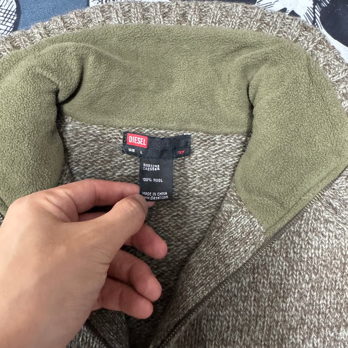 디젤  울 니트집업 100 L사이즈  상품이미지4