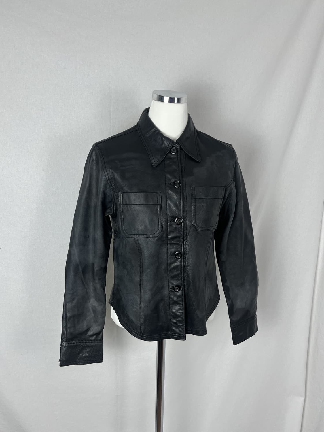 Vintage 워시드 리얼레더 셔츠 자켓  상품이미지1