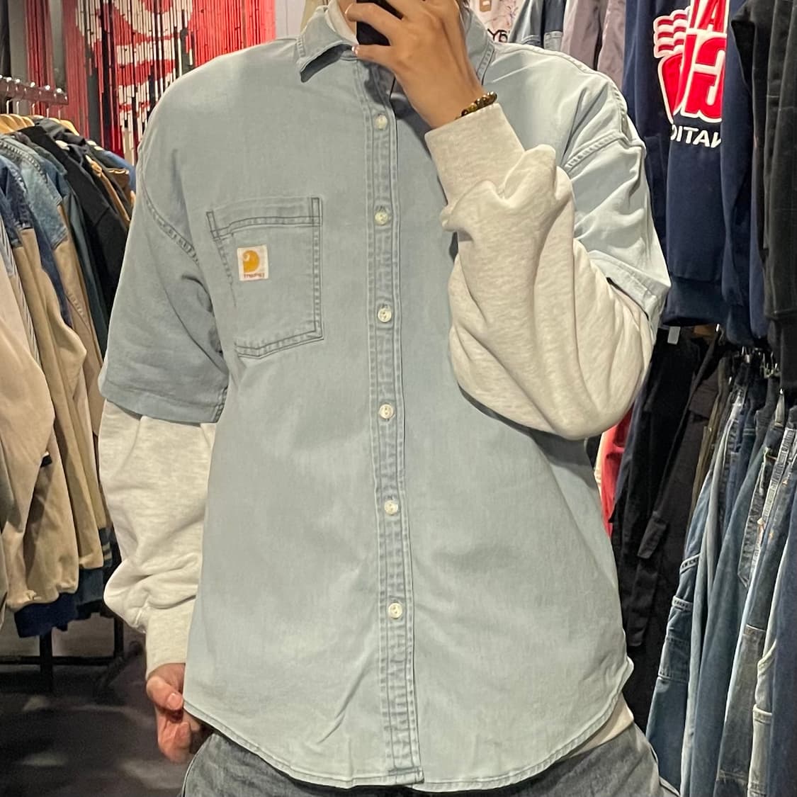 [IM] carhartt 칼하트 연데님 반팔셔츠 상품이미지1