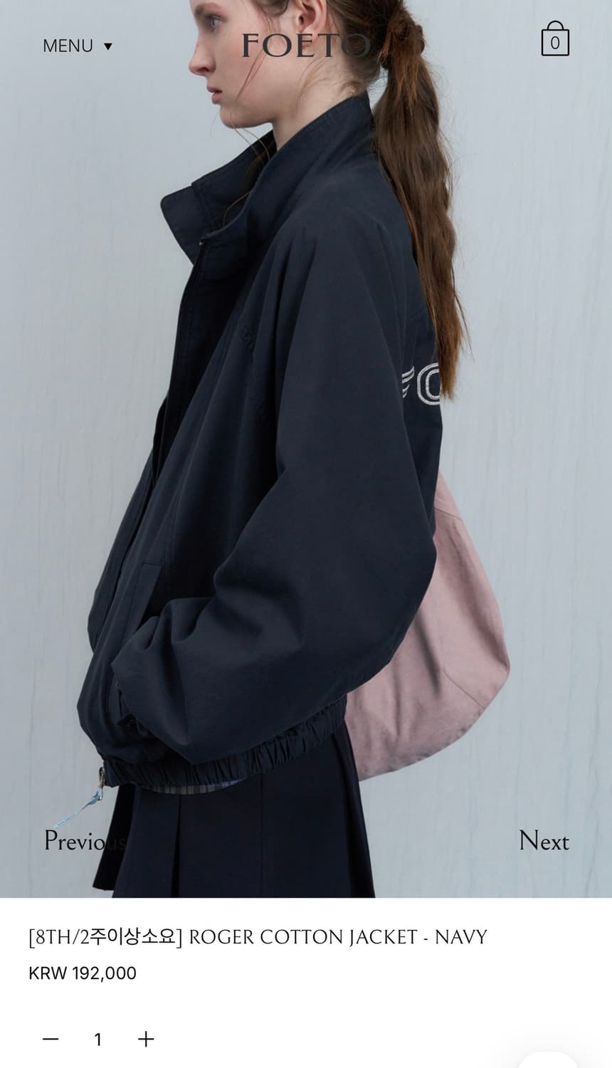 새상품) 포에토 코튼 자켓 ROGER COTTON JACKET 네이비 상품이미지2