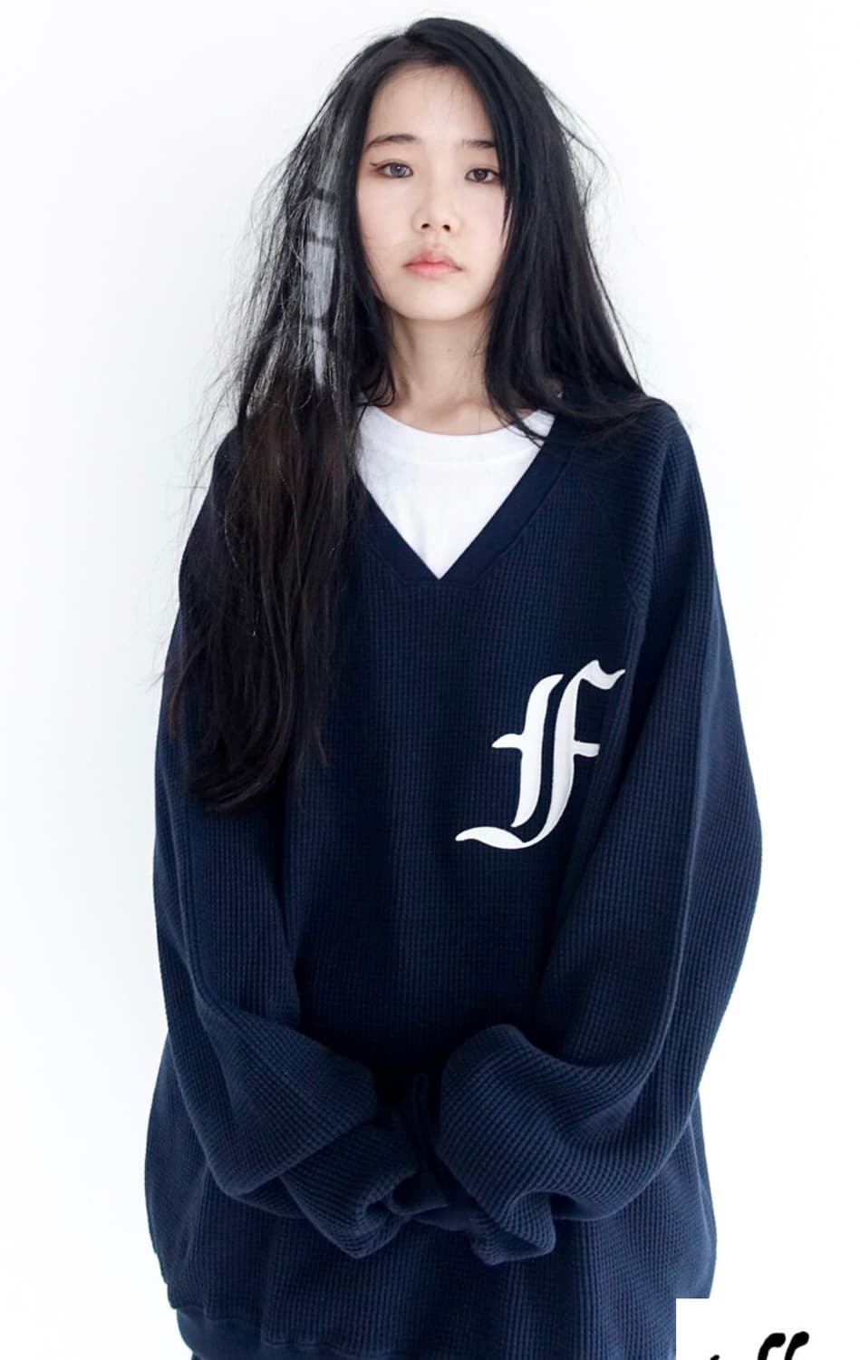 샵페어리 와플 맨투맨 waffle boxy MTM (navy) 상품이미지1