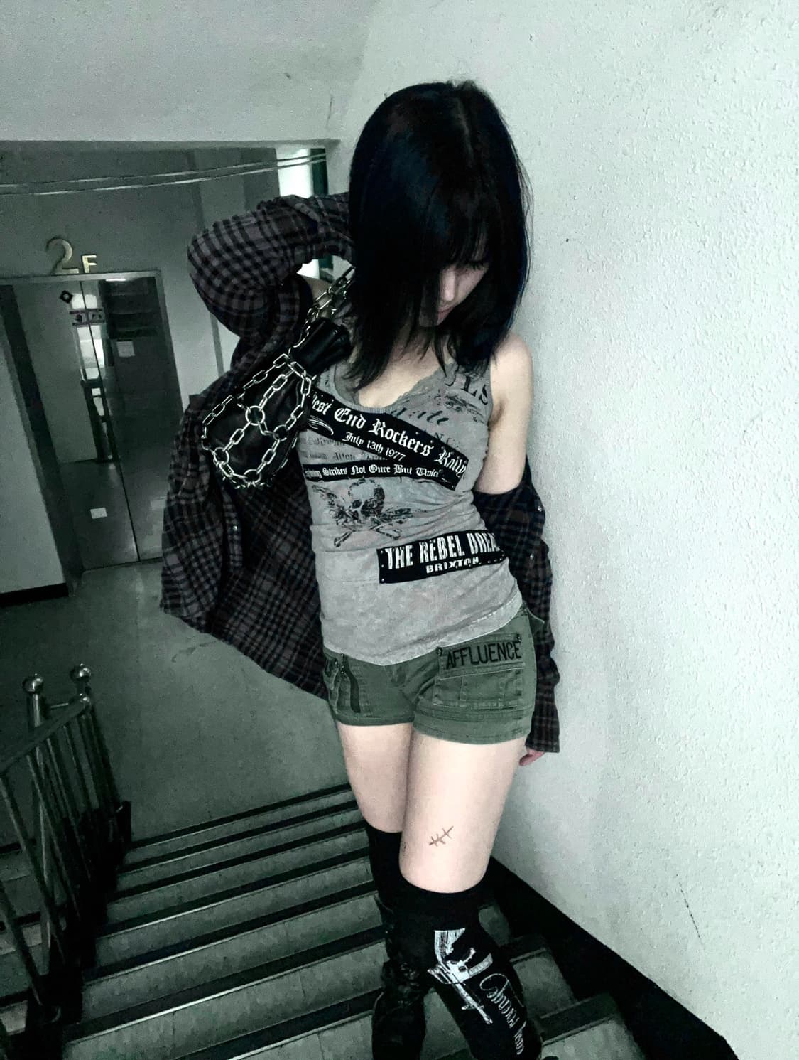 'SALVAGE' patchwork printing sleeveless 상품이미지1