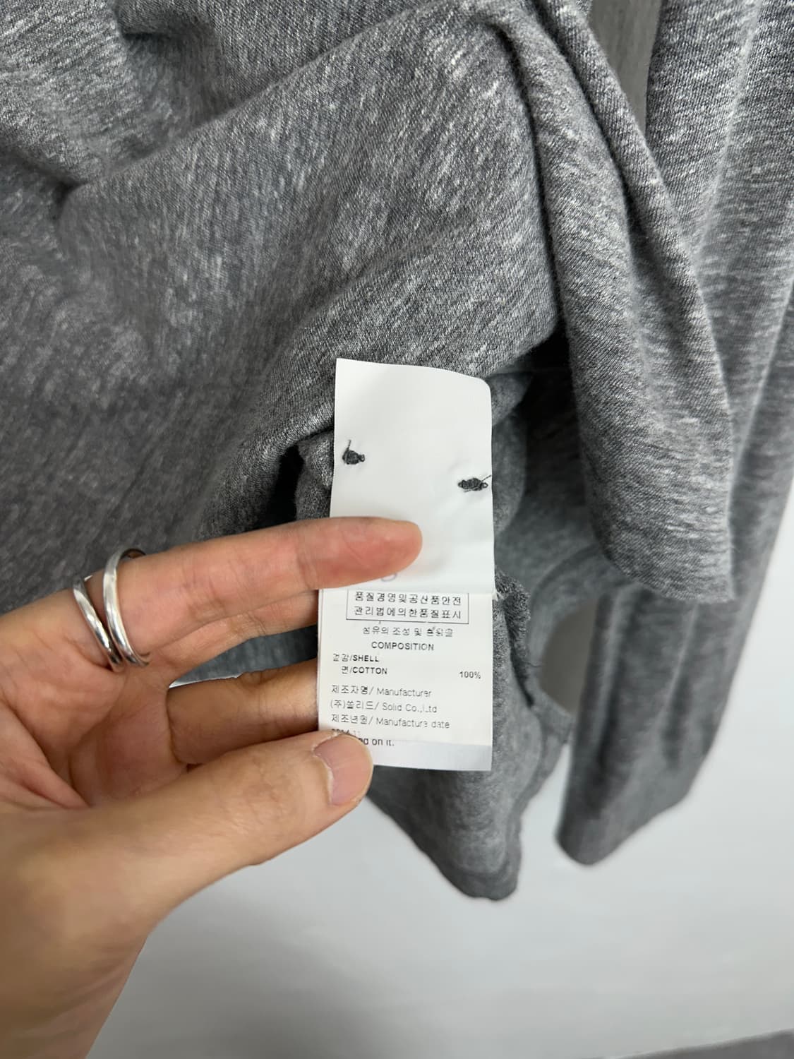 SOLID HOMME Melange Grey Henley Neck Tee 상품이미지8