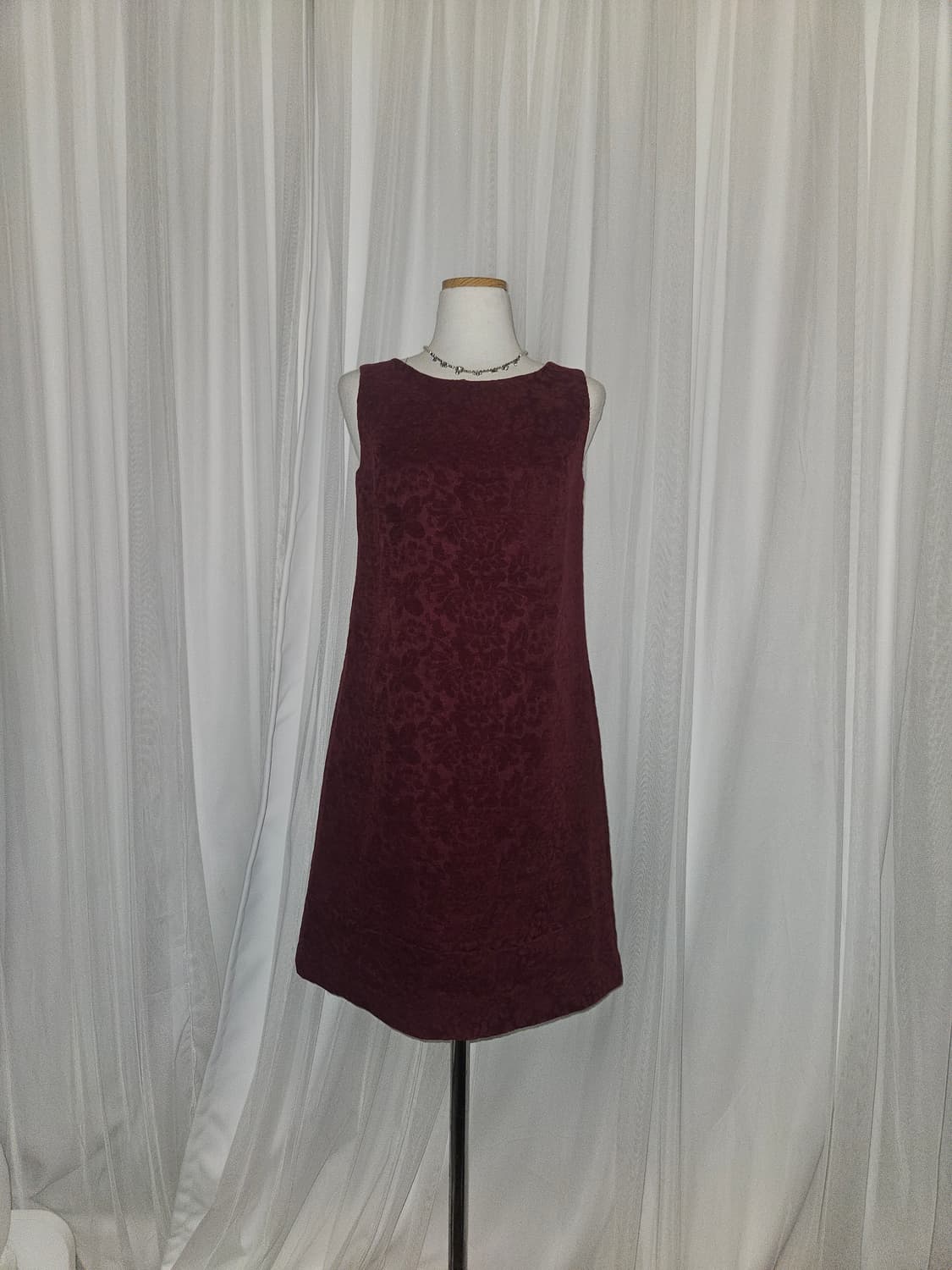 proportion 다크체리 자카드 패턴 미니 드레스 상품이미지1