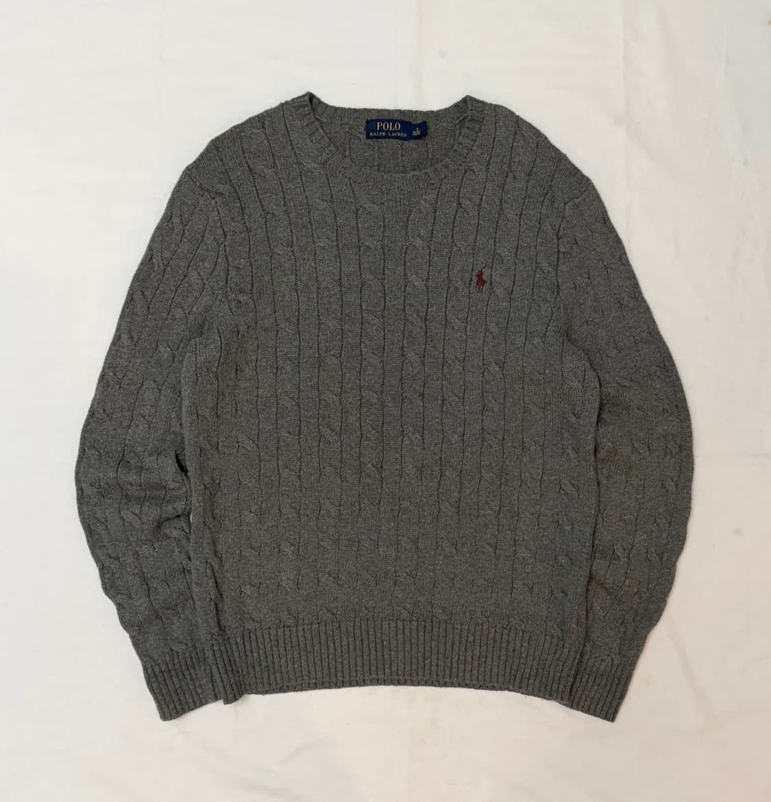 폴로 랄프로렌 꽈배기 케이블 니트 그레이 상품이미지1