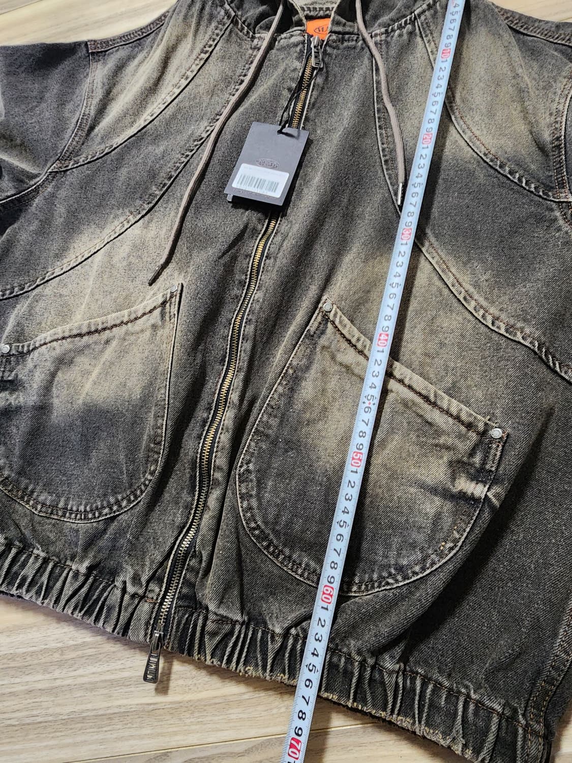 디미트리블랙워시슬래쉬데님후드자켓점퍼 상품이미지6