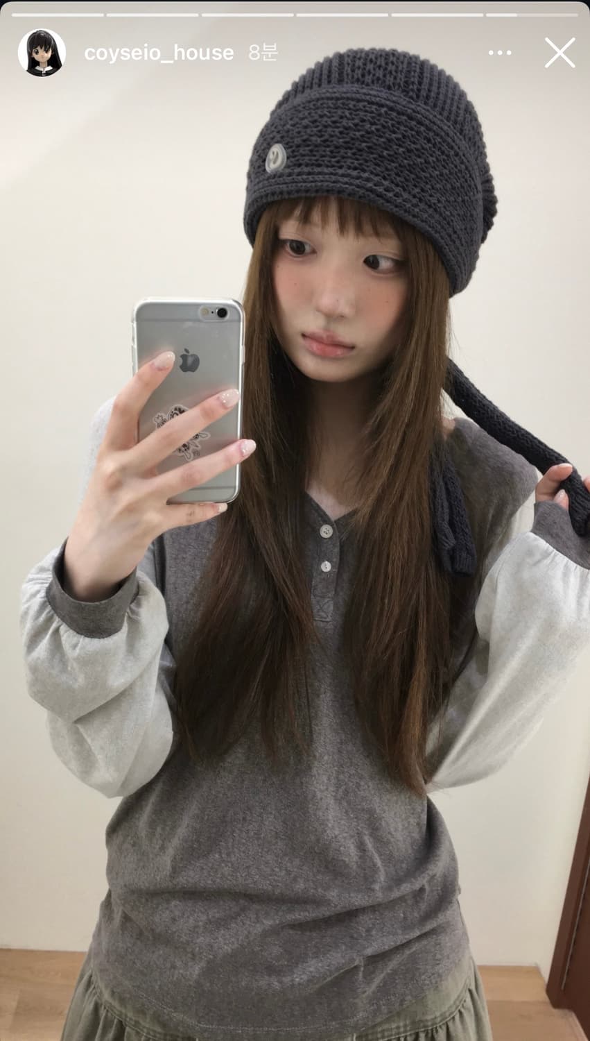 코이세이오 스너그 버튼 롱슬리브 브라운 상품이미지3