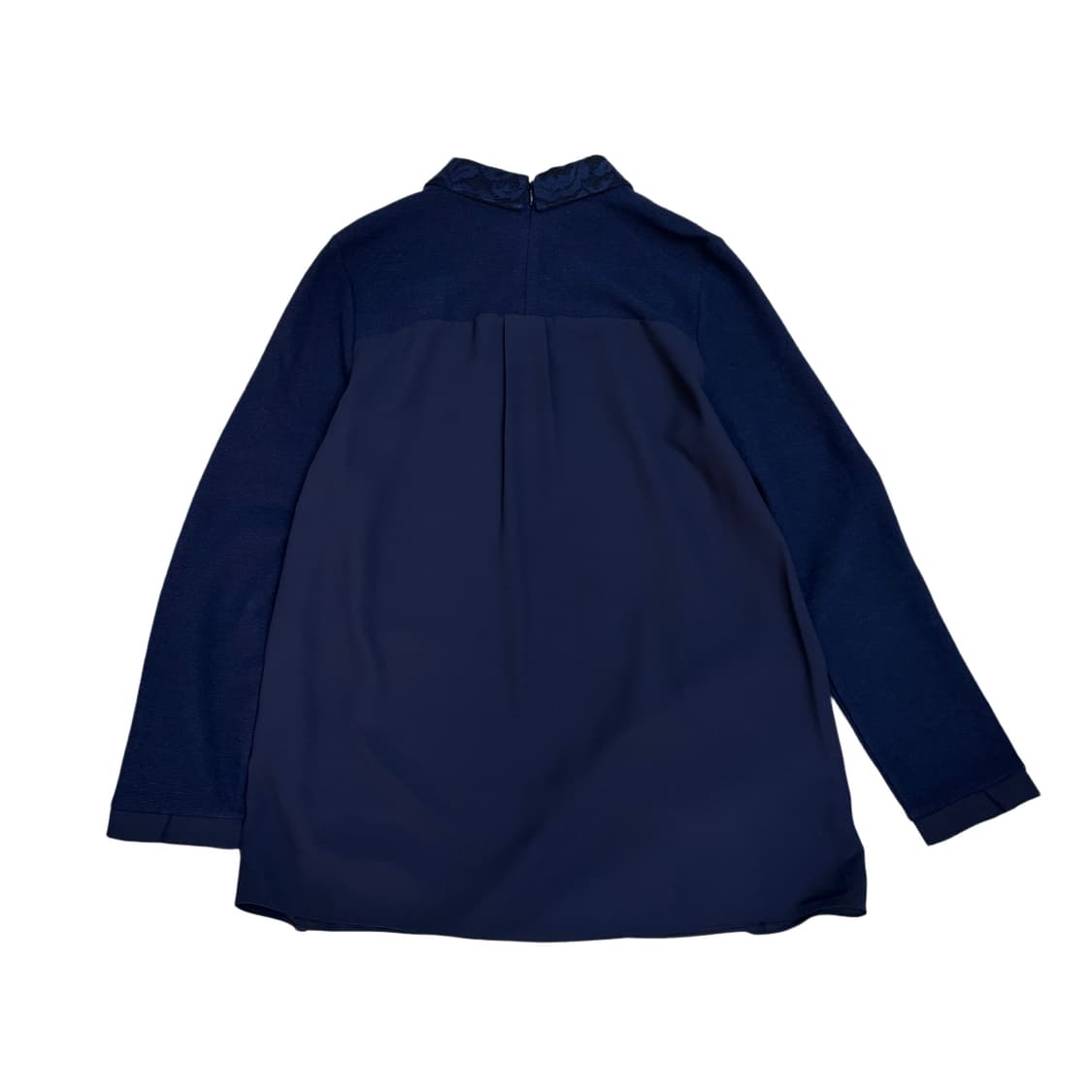 빈티지 지센 네이비 플라워 카라 블라우스 상품이미지4