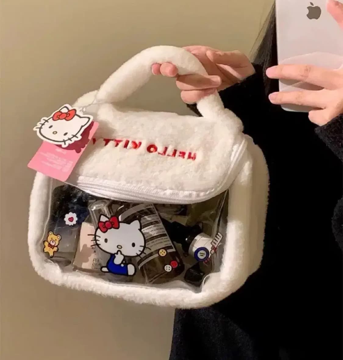 새상품)헬로키티 대용량 여행용 화장품 파우치 가방 대형 키티 파우치 상품이미지1