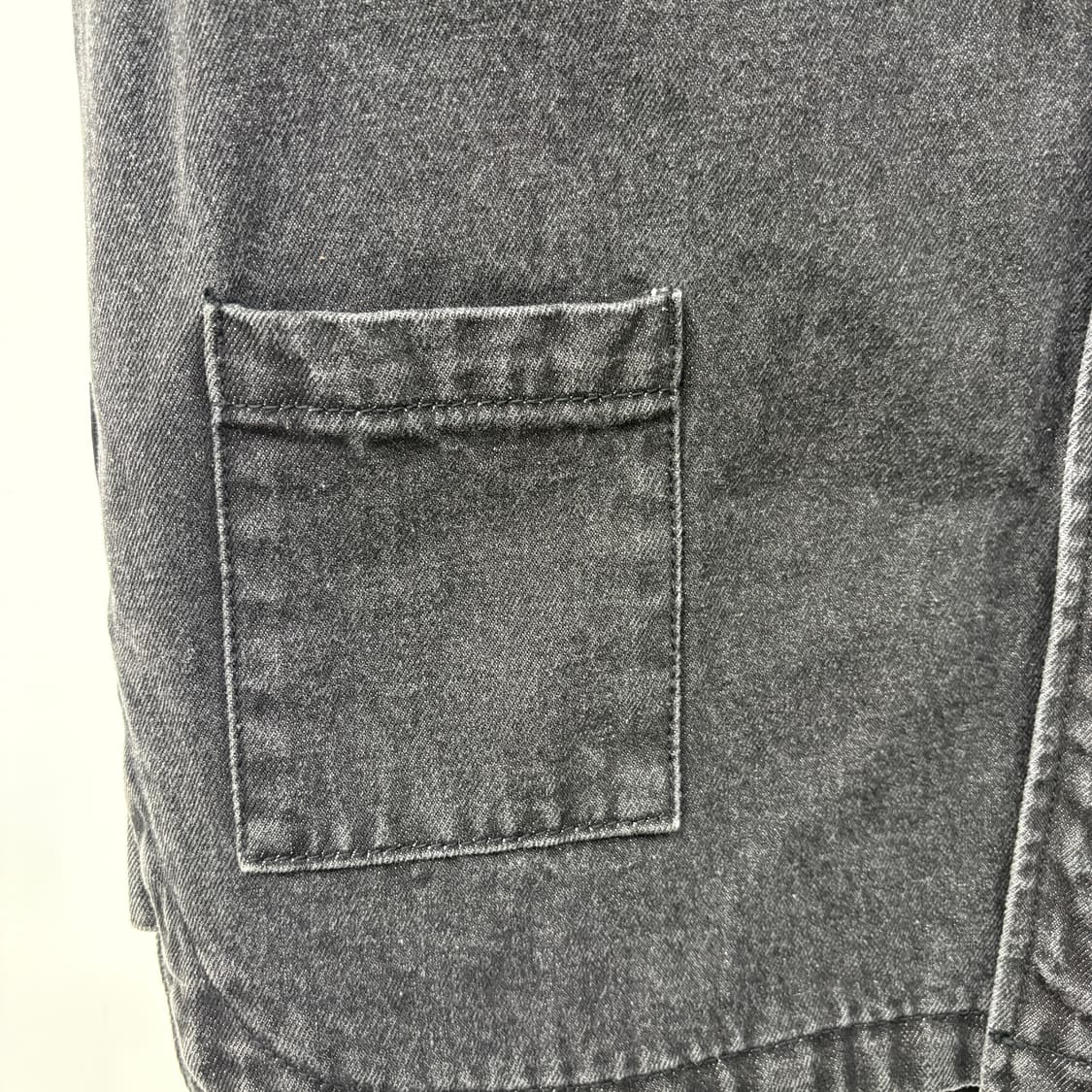 ZIOSONGZIO 블랙 데님 반팔 셔츠 남성 L 상품이미지4