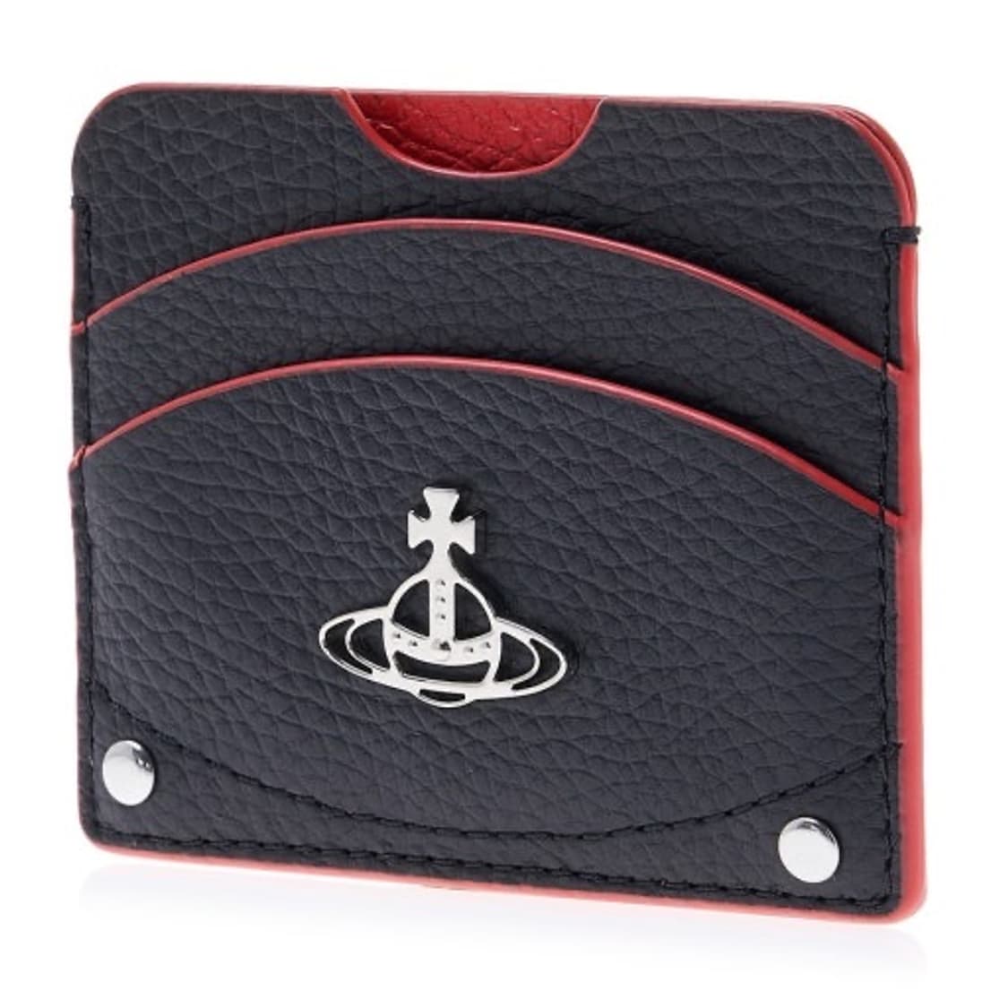 비비안웨스트우드 하프문 카드홀더 레드블랙 상품이미지1